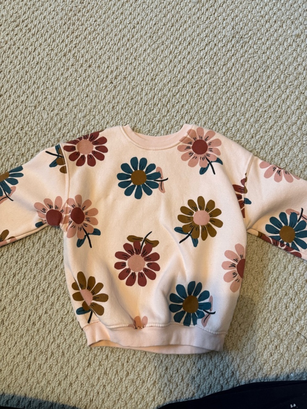 Zara Pink Floral Crewneck Sweatshirt